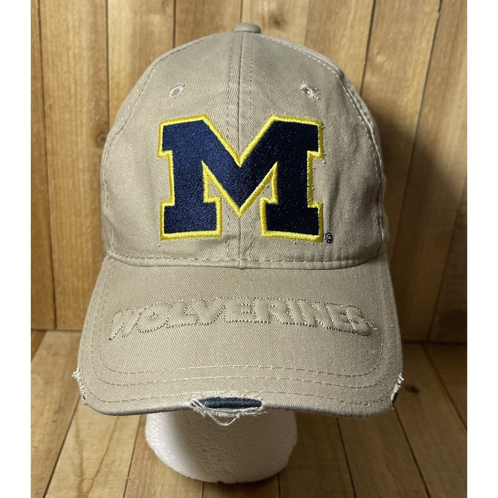 Michigan State University Beige signatures Adjustable Hat Strapback Baseball Cap